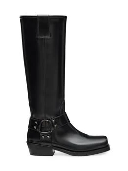 Valentino | Biker Rockstud 40MM Leather Boots