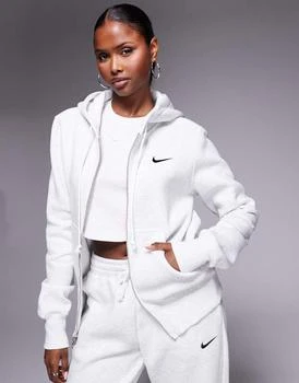 Nike Phoenix Fleece full zip hoodie in grey