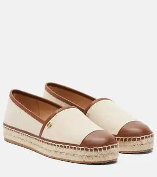 Gianvito Rossi | Leather-trimmed canvas espadrilles