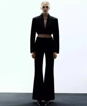 Women's Cropped Wool Suit Blazer