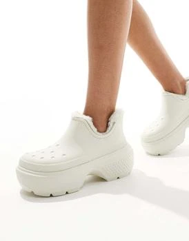 Crocs Stomp shorty boot in white