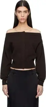 Tom Ford | Brown Soft Cashmere Open-Neck Shrunken Cardigan
