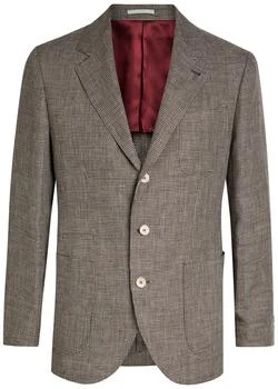Brunello Cucinelli | Houndstooth linen blazer