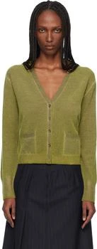 MAISON MARGIELA | Green Virgin Wool V Neck Cardigan