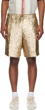 Dries Van Noten | Gold Sequinned Shorts