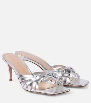Gianvito Rossi | Vyna 70 metallic leather mules