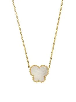 Effy | 14K Yellow Gold and Mother of Pearl Butterfly Pendant Necklace