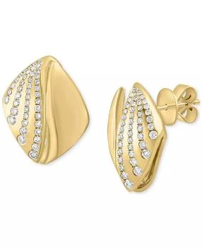 EFFY® Diamond Fan Design Square Stud Earrings (1/2 ct. t.w.) in 14k Gold