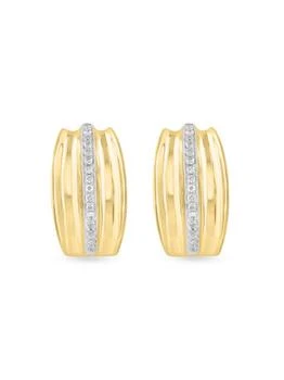 Effy | 14K Yellow Gold 
0.13 TCW Diamond Huggie Earrings