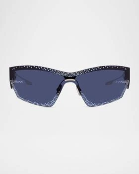 Givenchy | Strass Semi-Rimless Metal Square Shield Sunglasses