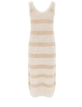 Brunello Cucinelli | Brunello Cucinelli Mesh Striped Knitted Dress