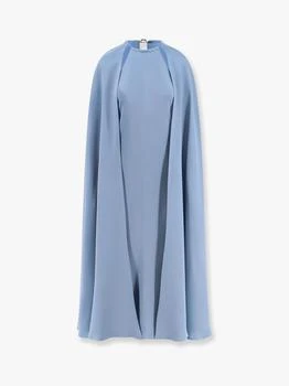 Max Mara | Managua silk long dress with silk cape and metal detail