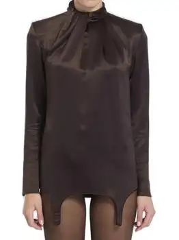Yves Saint Laurent | Saint Laurent Twist-Neck Garter Blouse