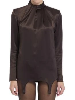 Yves Saint Laurent | Saint Laurent Twist-Neck Garter Blouse