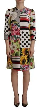 Dolce & Gabbana | Charmeuse Floral Sheath Jaquard Pachwork Women's Dress