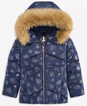 Toddler and Little Girls Foil Quilt Puffer coat