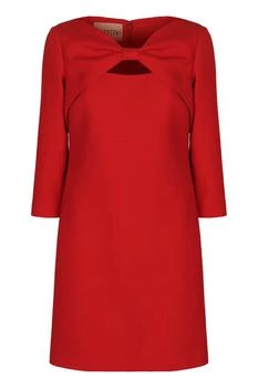 Valentino | Valentino Bow Detailed Three-Quarter-Sleeved Mini Dress