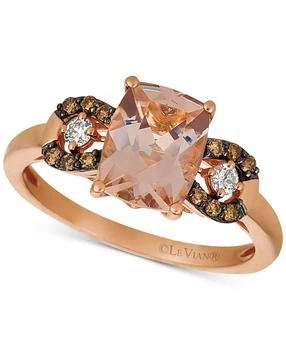 Le Vian | Peach Morganite (1-1/2 ct. t.w.) 
Chocolate and Vanilla Diamond (1/5 ct. t.w.) Ring in 14k Rose Gold