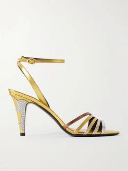 Valentino | Ladycrush 85 Crystal-embellished Metallic Leather Pumps  - IT36