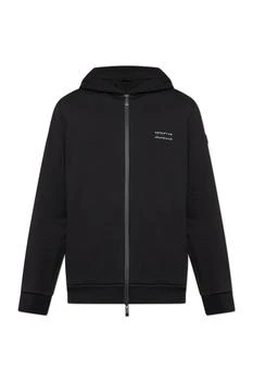 Moncler | Moncler Logo Embroidered Zip-Up Hoodie