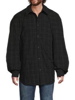 Balenciaga | Flannel Plaid Longline Shirt