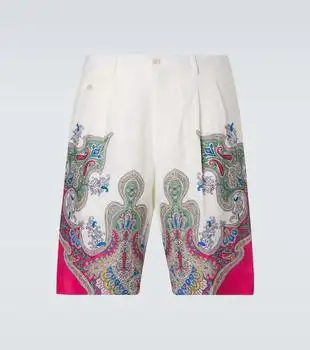 ETRO | Paisley linen Bermuda shorts