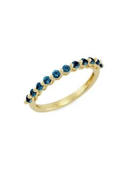 Saks Fifth Avenue | 14K Yellow Gold & London Blue Topaz Band Ring