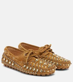 Valentino | Fastaway embellished suede driving shoes