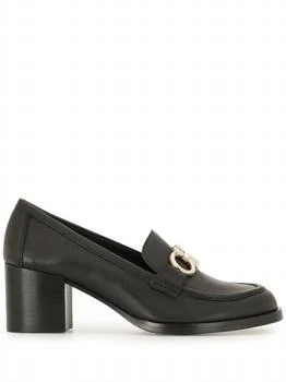 Salvatore Ferragamo | Women's Gancini Buckle Chunky Heel Loafers In Black