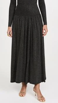 Crush Metallic Flare Skirt