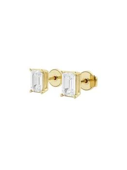 Saks Fifth Avenue | Build Your Own Collection 14K Gold & Lab Grown Emerald Cut Diamond Stud Earrings