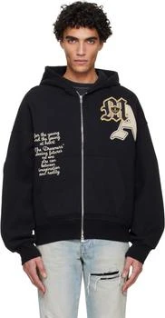 AMIRI | Black Varsity Patch Oversized Zip Hoodie