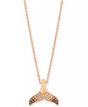 Le Vian | Chocolate Ombré Diamond Whale Tail 19" Adjustable Pendant Necklace (1/5 ct. t.w.) in 14k Rose Gold