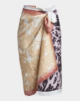 Dries Van Noten | Printed Silk Wrap Skirt