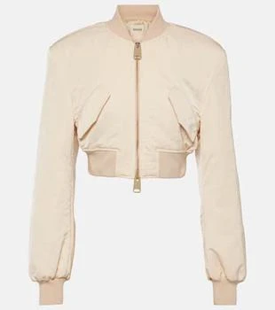 Khaite | Reggie cropped satin bomber jacket