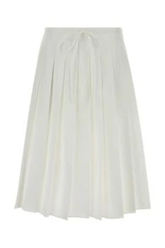 Prada Drawstring Pleated Midi Skirt