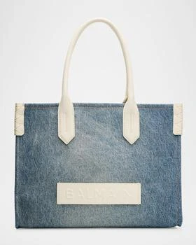 Balmain | B-Army Shopper Tote Bag in Faded Denim