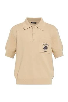Balmain | Balmain Short-Sleeved Ribbed Polo Shirt