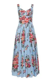 Dolce & Gabbana | Dolce & Gabbana Floral-Print Cotton Maxi Dress - Moda Operandi