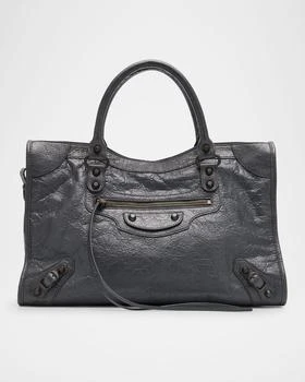 Le City Medium Crinkled Leather Top-Handle Bag