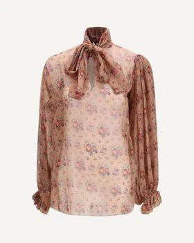 Dolce & Gabbana | Dolce & Gabbana Tie-Neck Floral Print Blouse