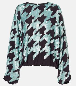 Dries Van Noten | Sequined houndstooth silk sweatshirt