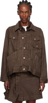 Sacai | Brown Pleated Denim Jacket