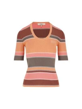 Chloé | Chloé Elbow-Sleeved Striped Knit Top