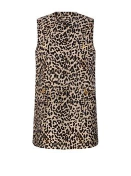Valentino | Valentino Leopard Printed Crewneck Gilet