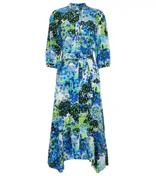 Stella McCartney | Olivia floral silk shirt midi dress