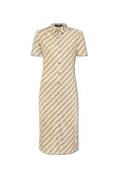 Versace | Versace Chain-Printed Button-Up Midi Dress