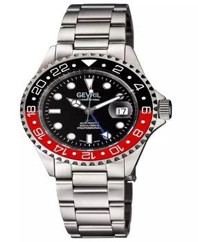 Gevril | Men's Wall Street Swiss Automatic Silver-Tone Stainless Steel Bracelet Watch 43mm