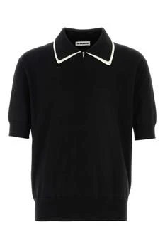 Jil Sander | Jil Sander Contrast Collar Zip Polo Shirt