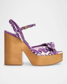 Dolce
Gabbana | Maiolica Printed Knot Platform Sandals